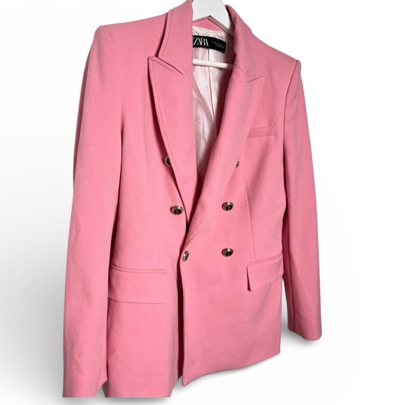 Zara Pink Double Breast Blazer - Picture 5 of 9